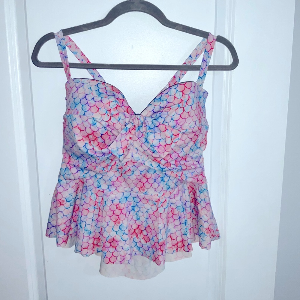 Two-piece peplum swimsuit
